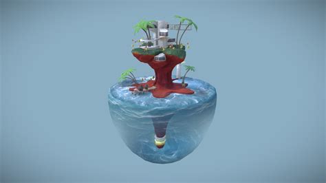 Gorillaz Plastic Beach Floating Island .